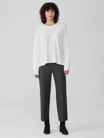 Eileen Fisher Washable Stretch Crepe Straight Pant In Gray