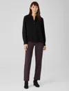Eileen Fisher Washable Stretch Crepe Straight Pant In Purple