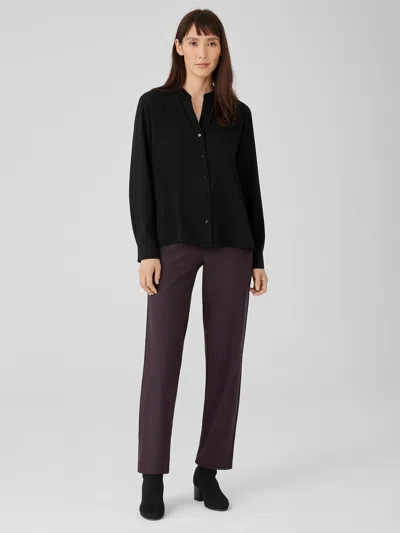 Eileen Fisher Washable Stretch Crepe Straight Pant In Purple