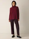 Eileen Fisher Washable Stretch Crepe Straight Pant In Purple