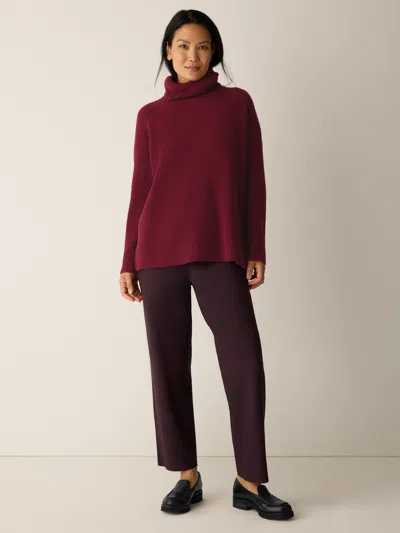 Eileen Fisher Washable Stretch Crepe Straight Pant In Purple