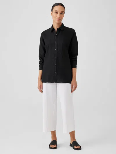 Eileen Fisher Washable Stretch Crepe Wide-leg Pant In Black
