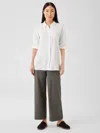 Eileen Fisher Washable Stretch Crepe Wide-leg Pant In Gray
