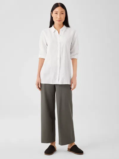 Eileen Fisher Washable Stretch Crepe Wide-leg Pant In Gray
