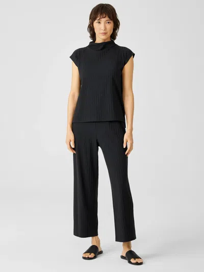 Eileen Fisher Washable Stretch Rib Straight Pant In Gray