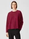 Eileen Fisher Washable Wool Crepe Top In Regenerative Wool In Black