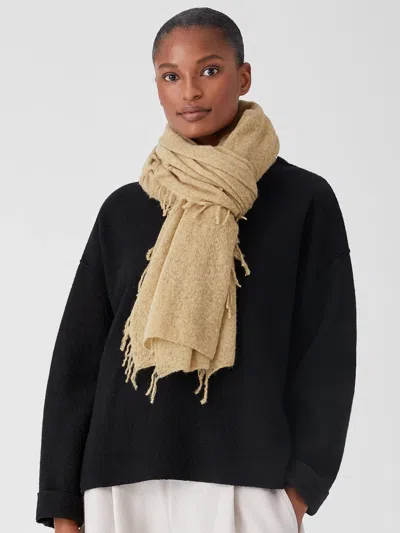 Eileen Fisher Washed Alpaca Scarf In Brown