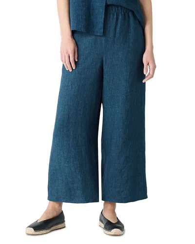 Eileen Fisher Washed Linen Delave Wide Leg Pants
