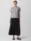 Eileen Fisher Washed Organic Cotton Poplin A-line Skirt In Gray