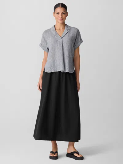 Eileen Fisher Washed Organic Cotton Poplin A-line Skirt In Gray