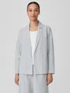 Eileen Fisher Washed Organic Cotton Poplin Blazer In Gray