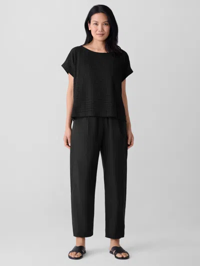 Eileen Fisher Washed Organic Cotton Poplin Lantern Pant In Black