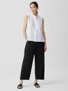 Eileen Fisher Washed Organic Cotton Poplin Lantern Pant In Black
