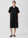 Eileen Fisher Washed Organic Cotton Poplin Dress In Black