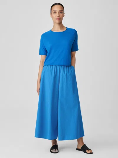 Eileen Fisher Washed Organic Cotton Poplin Skirt Pant In Blue