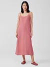 Eileen Fisher Washed Organic Linen Delave Cami Dress In Pink