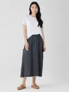 Eileen Fisher Washed Organic Linen Delave Cargo Skirt In Gray