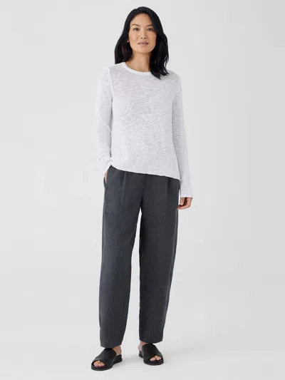 Eileen Fisher Washed Organic Linen Delave Lantern Pant In Gray