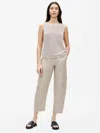 Eileen Fisher Washed Organic Linen Delave Lantern Pant In Brown