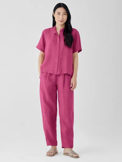 Eileen Fisher Washed Organic Linen Delave Lantern Pant In Pink