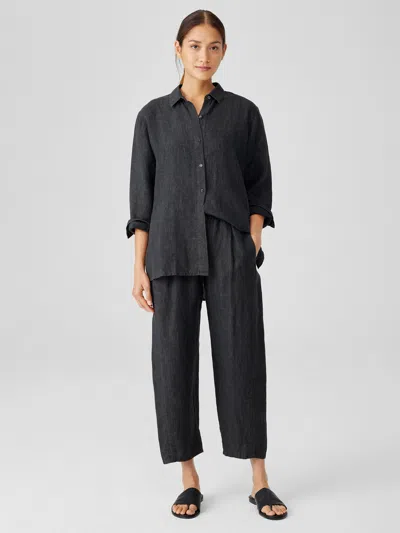Eileen Fisher Washed Organic Linen Delave Lantern Pant In Gray