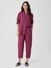 Eileen Fisher Washed Organic Linen Delave Lantern Pant In Pink