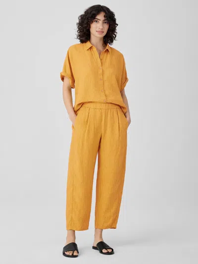 Eileen Fisher Washed Organic Linen Delave Lantern Pant In Yellow