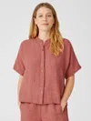 Eileen Fisher Washed Organic Linen Delave Shirt In Neutral