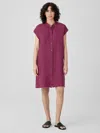 Eileen Fisher Washed Organic Linen Delave Shirtdress In Pink