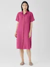 Eileen Fisher Washed Organic Linen Delave Shirtdress In Pink