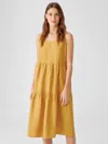 Eileen Fisher Washed Organic Linen Delave Tiered Dress In Yellow