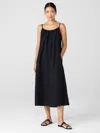 Eileen Fisher Washed Silk Cami Dress In Black