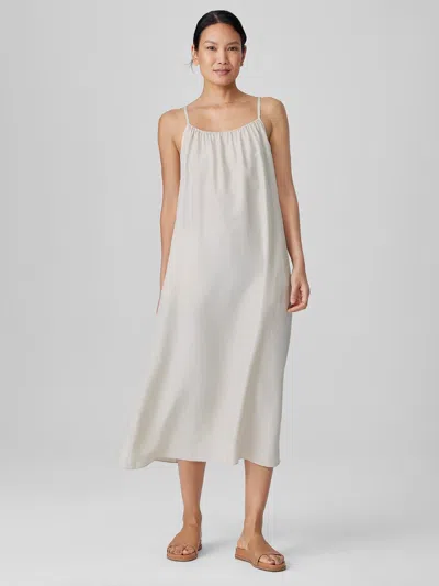 Eileen Fisher Washed Silk Cami Dress In White