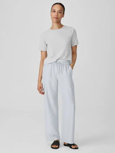 Eileen Fisher Washed Silk Cargo Pant In Gray