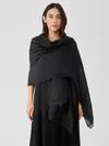 Eileen Fisher Washed Silk Parachute Scarf In Black