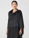Eileen Fisher Washed Silk Parachute Scarf In Black