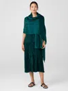 Eileen Fisher Washed Silk Parachute Scarf In Green