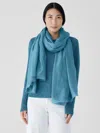 Eileen Fisher Washed Silk Parachute Scarf In Blue