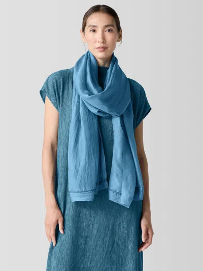Eileen Fisher Washed Silk Parachute Scarf In Brown