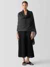 Eileen Fisher Washed Silk Parachute Scarf In Black