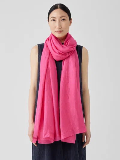 Eileen Fisher Washed Silk Parachute Scarf In Pink