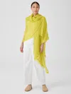 Eileen Fisher Washed Silk Parachute Scarf In Gray