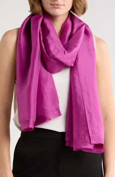 Eileen Fisher Washed Silk Scarf In Pink