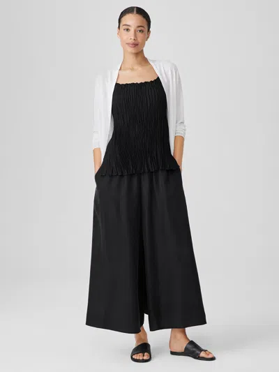 Eileen Fisher Washed Silk Skirt Pant In Black