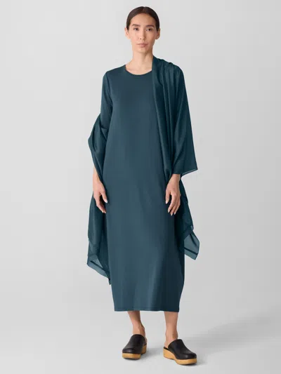 Eileen Fisher Washed Transitional Silk Parachute Scarf In Black