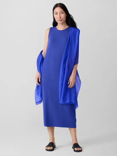 Eileen Fisher Washed Transitional Silk Parachute Scarf In Blue