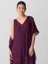 Eileen Fisher Washed Transitional Silk Scarf In Purple