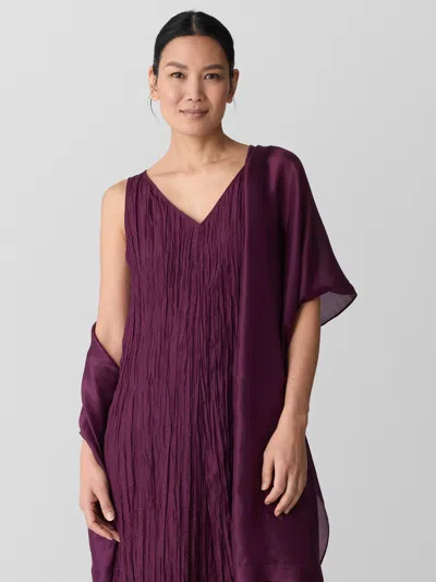 Eileen Fisher Washed Transitional Silk Scarf In Purple