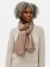 Eileen Fisher Washed Wool Silk Cashmere Scarf In Brown