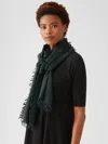 Eileen Fisher Washed Wool Silk Cashmere Scarf In Green